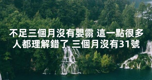 不足三個月沒有嬰霛 這一點很多人都理解錯了 三個月沒有31號